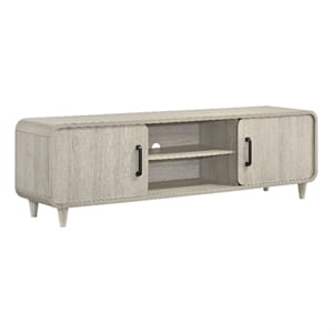Benjara Meni TV Media Entertainment Stand- Shelves- 71&quot Scandinavian White
