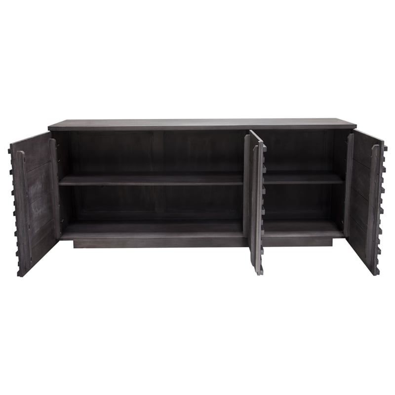 Benjara Tily Sideboard Buffet Cabinet w 3 Doors- 69