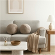Benjara Hito Set of 2 Accent Pillows- Round Shape- Brown Velvet w Polyester Fill