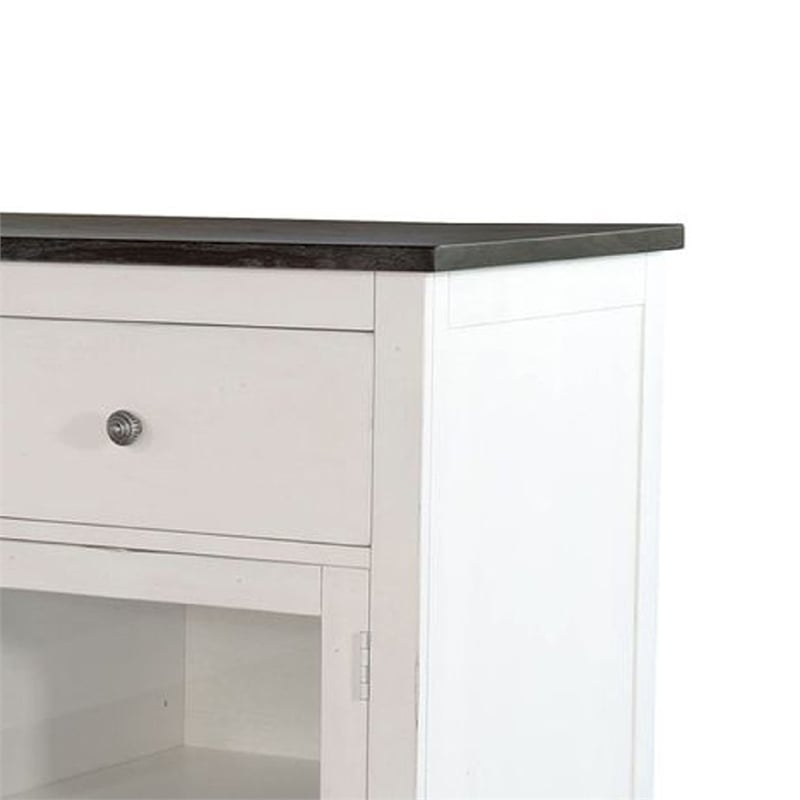 Benjara Orso Sideboard Buffet Cabinet- 2 Drawers w Adjustable Shelves- White