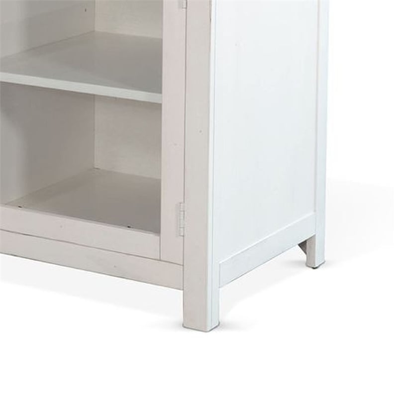 Benjara Orso Sideboard Buffet Cabinet- 2 Drawers w Adjustable Shelves- White