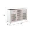 Benjara Orso Sideboard Buffet Cabinet- 2 Drawers w Adjustable Shelves- White