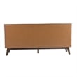 Benjara Cid Estele Sideboard Buffet Server Cabinet- 3 Door- Wenge Brown Wood 71