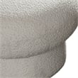 Benjara Curved Accent Bench- Solid Wood Frame- Soft Ivory Boucle Upholstery- 59