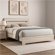 Benjara Cuzzy Full Platform Bed with Panel Headboard- Low Profile White Wood