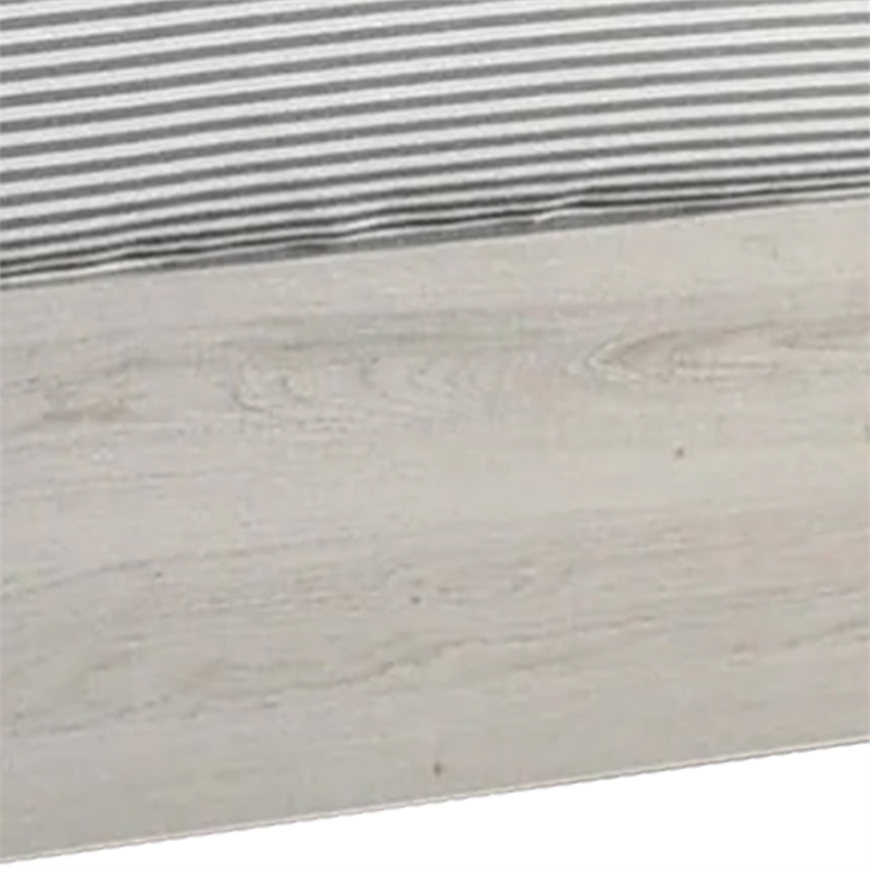 Benjara Cuzzy Full Platform Bed with Panel Headboard- Low Profile White Wood