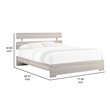 Benjara Cuzzy King Platform Bed with Panel Headboard- Low Profile White Wood
