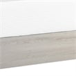 Benjara Cuzzy King Platform Bed with Panel Headboard- Low Profile White Wood