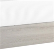 Benjara Cuzzy King Platform Bed with Panel Headboard- Low Profile White Wood