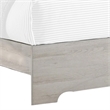 Benjara Cuzzy Queen Platform Bed with Panel Headboard- Low Profile White Wood