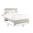 Benjara Cuzzy Twin Platform Bed with Panel Headboard- Low Profile White Wood