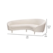 Benjara Dela Contoured Sofa in Contemporary Cream Velvet- Gold Metal Legs 100