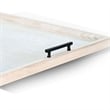 Benjara Yela Decorative Tray- 27x27 Square with Black Handles- Natural Brown