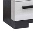 Benjara Ruthe Nightstand with 2 Drawers- Wide Top- Ebony Black- White Wood