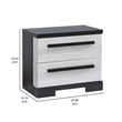 Benjara Ruthe Nightstand with 2 Drawers- Wide Top- Ebony Black- White Wood
