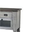 Benjara Camie Sideboard Server- Drop Down Drawers- Waterfall Brown Gray Mahogany