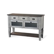 Benjara Camie Sideboard Server- Drop Down Drawers- Waterfall Brown Gray Mahogany