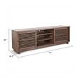 Benjara Jave TV Stand Media Cabinet- Slatted Doors and Shelves- Brown 75 Inch
