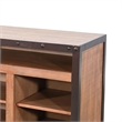 Benjara Indir TV Stand Media Cabinet- Open Shelves- Metal- Brown Wood- 66 Inch