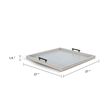 Benjara Yela Decorative Tray- 27x27 Square with Black Handles- Light Gray