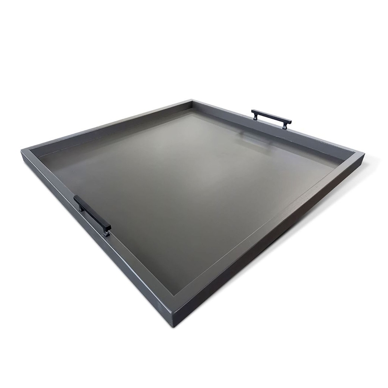 Yela Decorative Tray - 27x27 Square with Black Handles - Urban Bronze