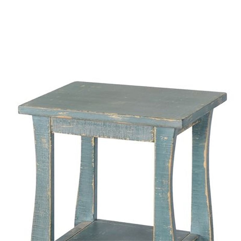 Benjara 11x14 Top Zela Small Side End Table - Sea Grass Green