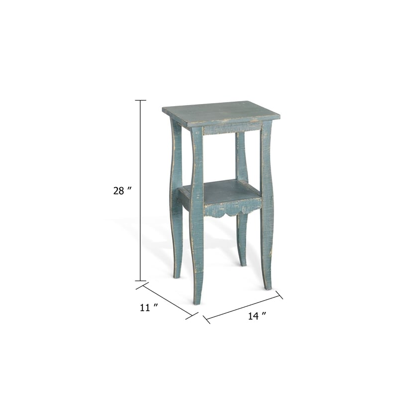 Benjara 11x14 Top Zela Small Side End Table - Sea Grass Green