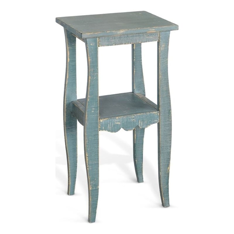 Benjara 11x14 Top Zela Small Side End Table - Sea Grass Green