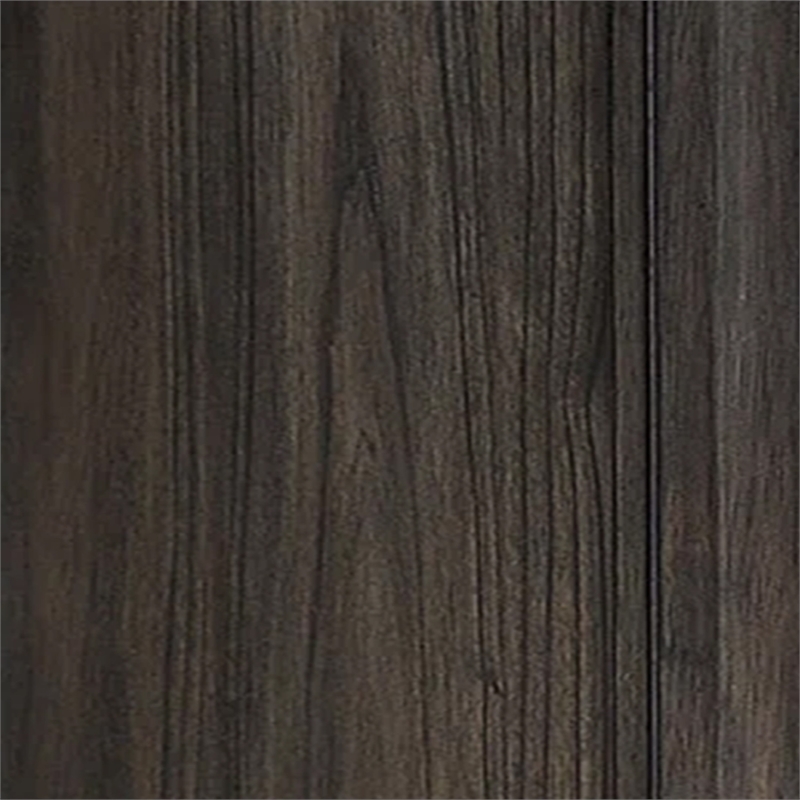 Benjara Jeni Nightstand- 3 Drawers- Chrome Metal Handles- Rustic Dark Gray