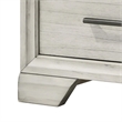 Benjara Jeni Nightstand- 2 Drawers- Chrome Handles- Rustic White Mist