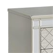 Benjara Cristo Nightstand- 2 Dovetail Drawers- Crystal Knobs- Champagne Silver