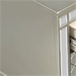 Benjara Cristo Nightstand- 2 Dovetail Drawers- Crystal Knobs- Champagne Silver