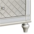 Benjara Cristo Nightstand- 2 Dovetail Drawers- Crystal Knobs- Champagne Silver
