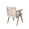 Benjara Kato Dining Armchair- Cane Backrest- 24