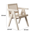 Benjara Kato Dining Armchair- Cane Backrest- 24
