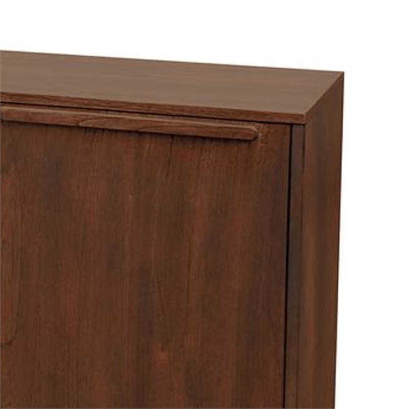 Benjara Nancy Sideboard Server with 3 Drawers & 2 Cabinets- Brown Mahogany Wood