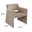 Benjara Fena Accent Dining Chair- Light Camel Brown Velvet- Low Back