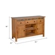 Benjara Tamara Buffet Server with Drawers- Cabinets- Beige Mahogany Mindi Wood