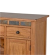 Benjara Tamara Buffet Server with Drawers- Cabinets- Beige Mahogany Mindi Wood