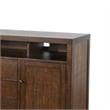 Benjara Raven TV Stand Media Cabinet- Brown Mahogany Wood 66 Inch