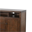 Benjara Raven TV Stand Media Cabinet- Brown Mahogany Wood 66 Inch