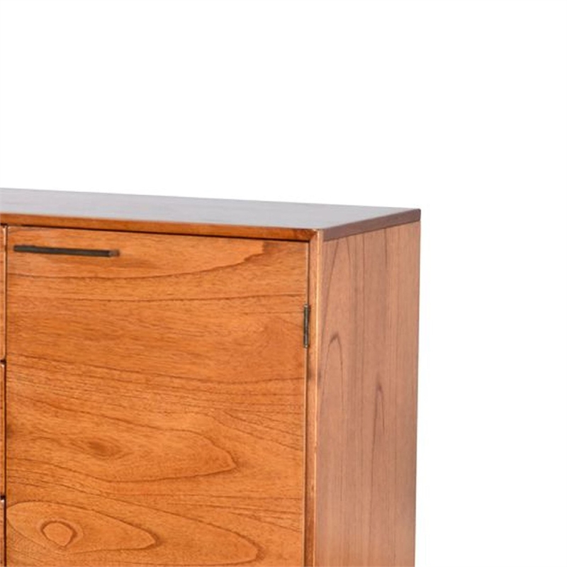 Benjara Anara Sideboard Buffet Console with 2 Cabinet Doors- Brown Mindi Wood