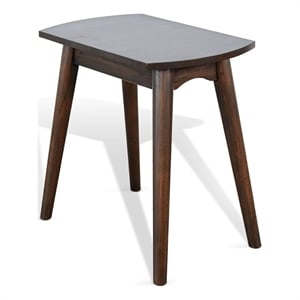 Benjara Neva Chairside Table- 24&quot Rectangular Top- Angled Legs- Dark Brown