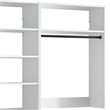 Benjara Vedz Walk in Closet w 2 Drawers- 6 Shelves- 2 Hanging Rods- White Wood