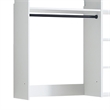 Benjara Vedz Walk in Closet w 2 Drawers- 6 Shelves- 2 Hanging Rods- White Wood