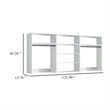 Benjara Vedz Walk in Closet w 2 Drawers- 6 Shelves- 2 Hanging Rods- White Wood