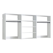 Benjara Vedz Walk in Closet w 2 Drawers- 6 Shelves- 2 Hanging Rods- White Wood