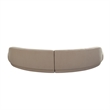 Benjara Zema 2 PC Sofa-Curved Modular Design-Camel Brown Fabric-2 Ball Pillows