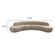 Benjara Zema 2 PC Sofa-Curved Modular Design-Camel Brown Fabric-2 Ball Pillows