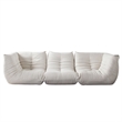Benjara Ezee 3pc Modular Sofa Set- Low Profile Floor Seating Cream
